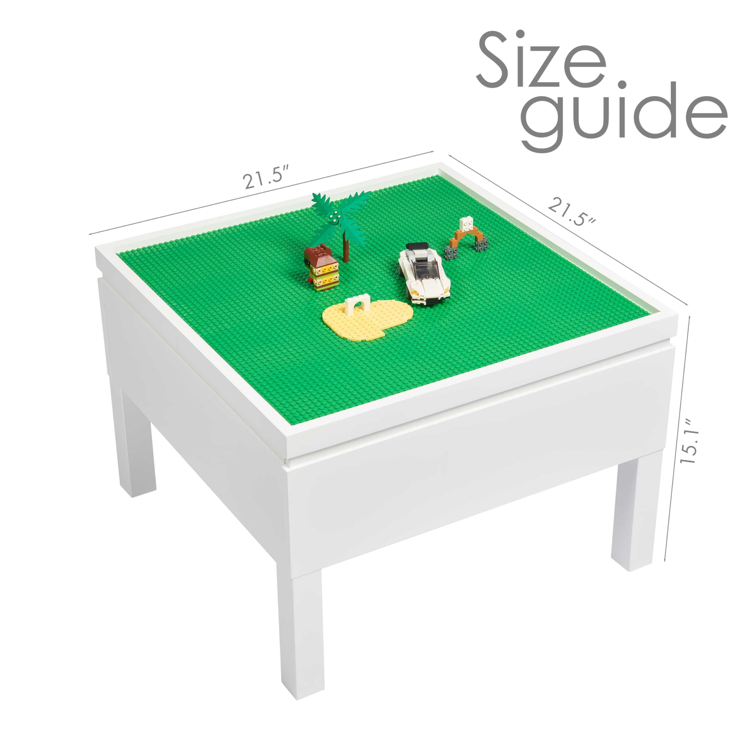 UTEX 3 in 1 Kids Activity Table with Storage, Kids Construction Play Table Compatible with Lego and Duplo Bricks, Chess Table for Building Block, Drawing, Crafts - Image 9