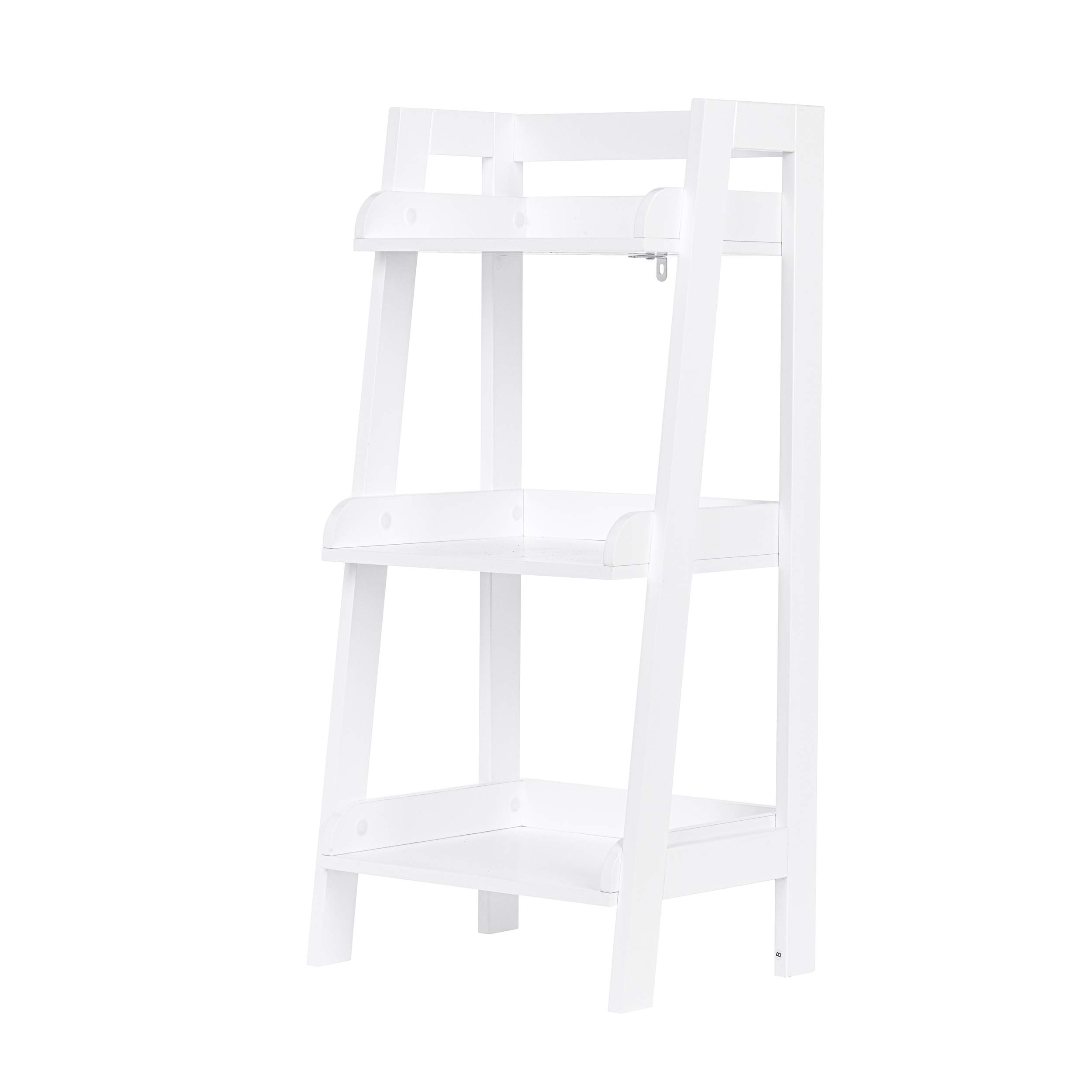 UTEX 3-Tier Ladder Shelf, Bathroom Shelf Freestanding, 3-Shelf Spacesaver Open Wood Shelving Unit, Ladder Shelf (White) - Image 8