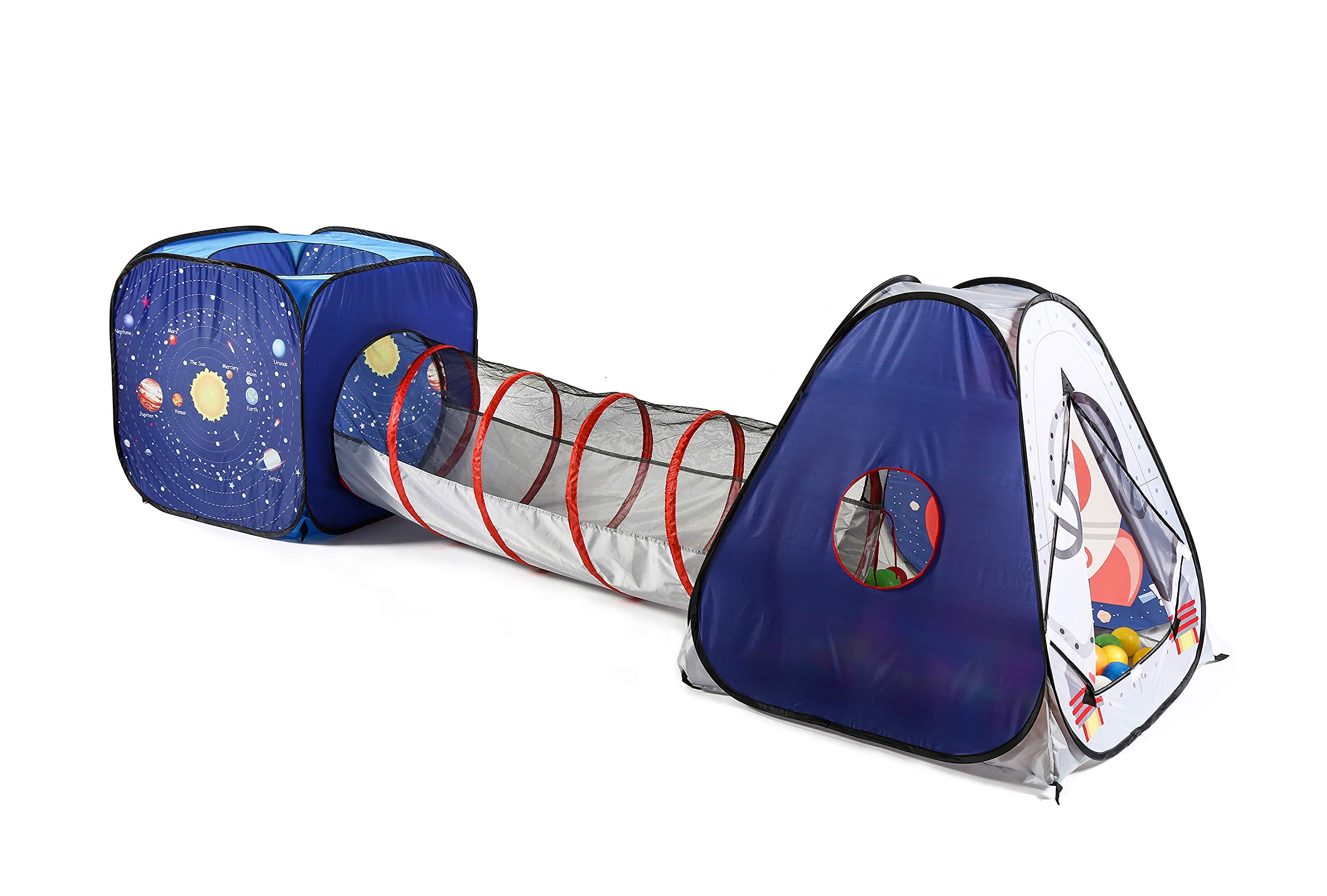 UTEX 3pc Space Astronaut Pop Up Play Tents with Tunnels for Kids, Boys, Girls, Babies and Toddlers, Indoor/Outdoor Playhouse ¨CStem Inspired Design W/Solar System & Planet - Image 3