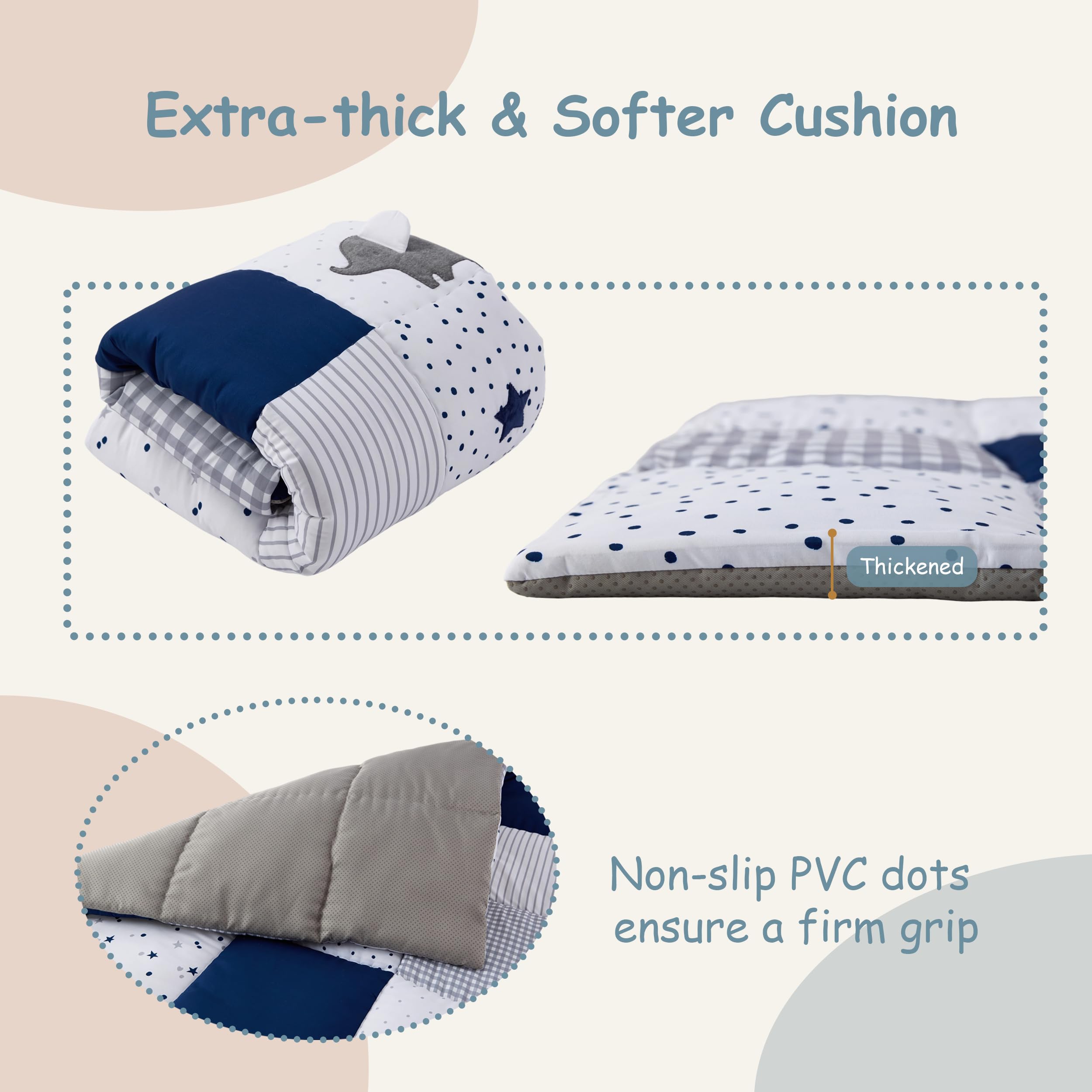 UTEX Baby Play Mat for Floor, 50x50 Playpen Mat, Thick Cushioned Play Mat for Baby and Infants, Non-Slip & Machine Washable - Image 7