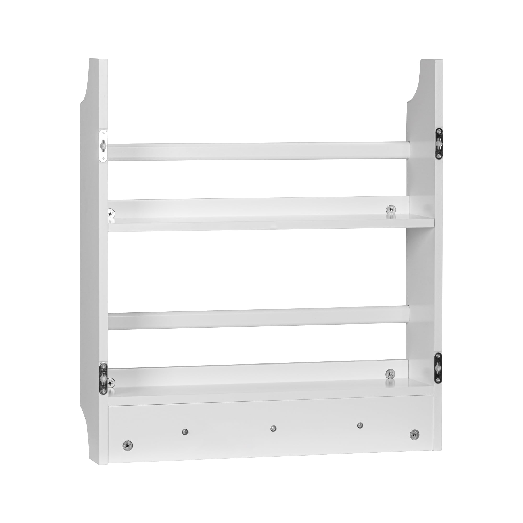 UTEX Floating Nursery Book Shelves with Hooks, 2-Tier Hanging Bookshelves for Wall Decor and Storage, Wall Mounted Baby Book Shelf for Kids Room, Bedroom, Bathroom, Kitchen, 19.7 Inch - Image 8