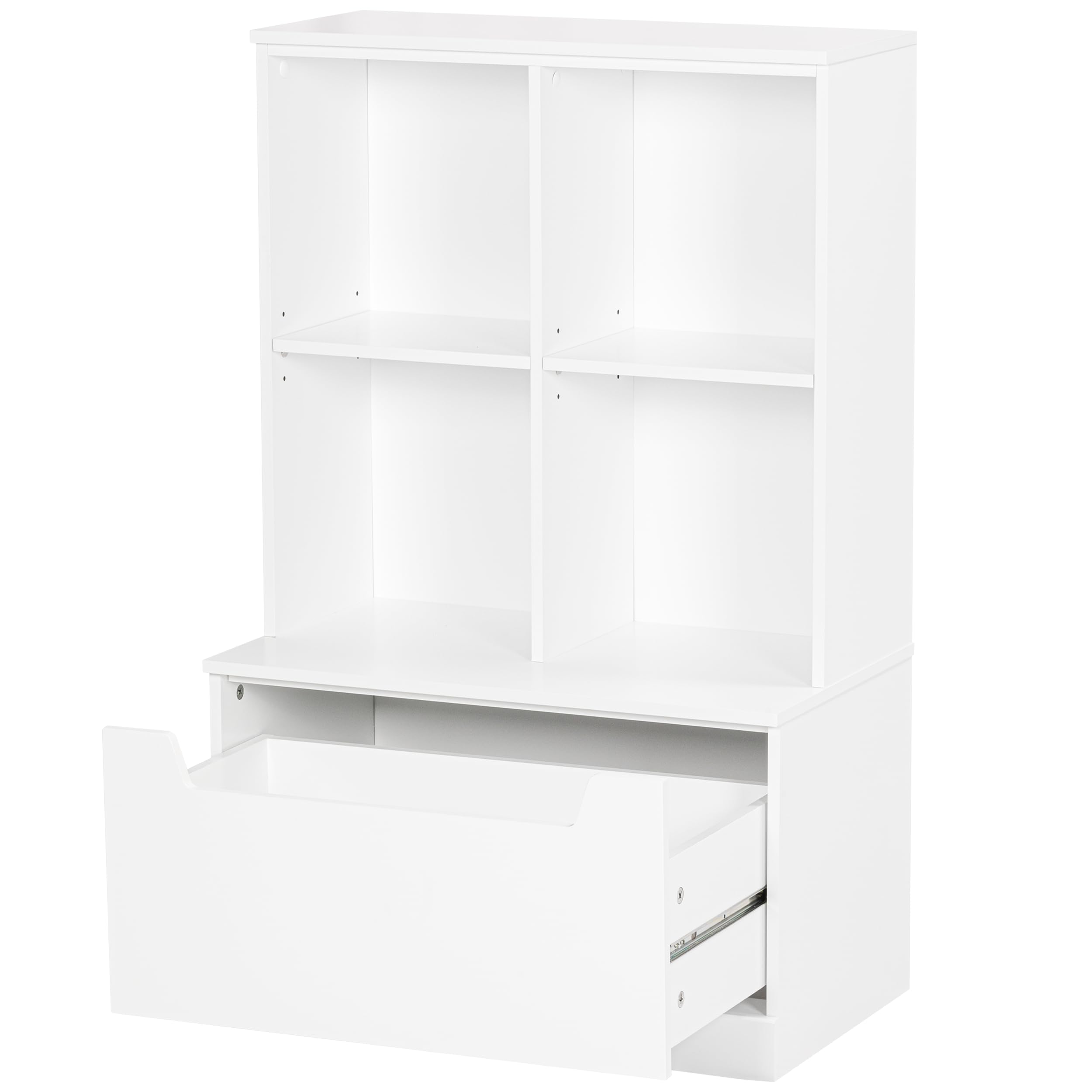 UTEX Kids Bookshelf and Toy Storage Organizer, Toddlers Bookcase with Cubbies, Adjustable Wood Shelf with Drawer for Bedroom, Playroom, Nursery, White - Image 9