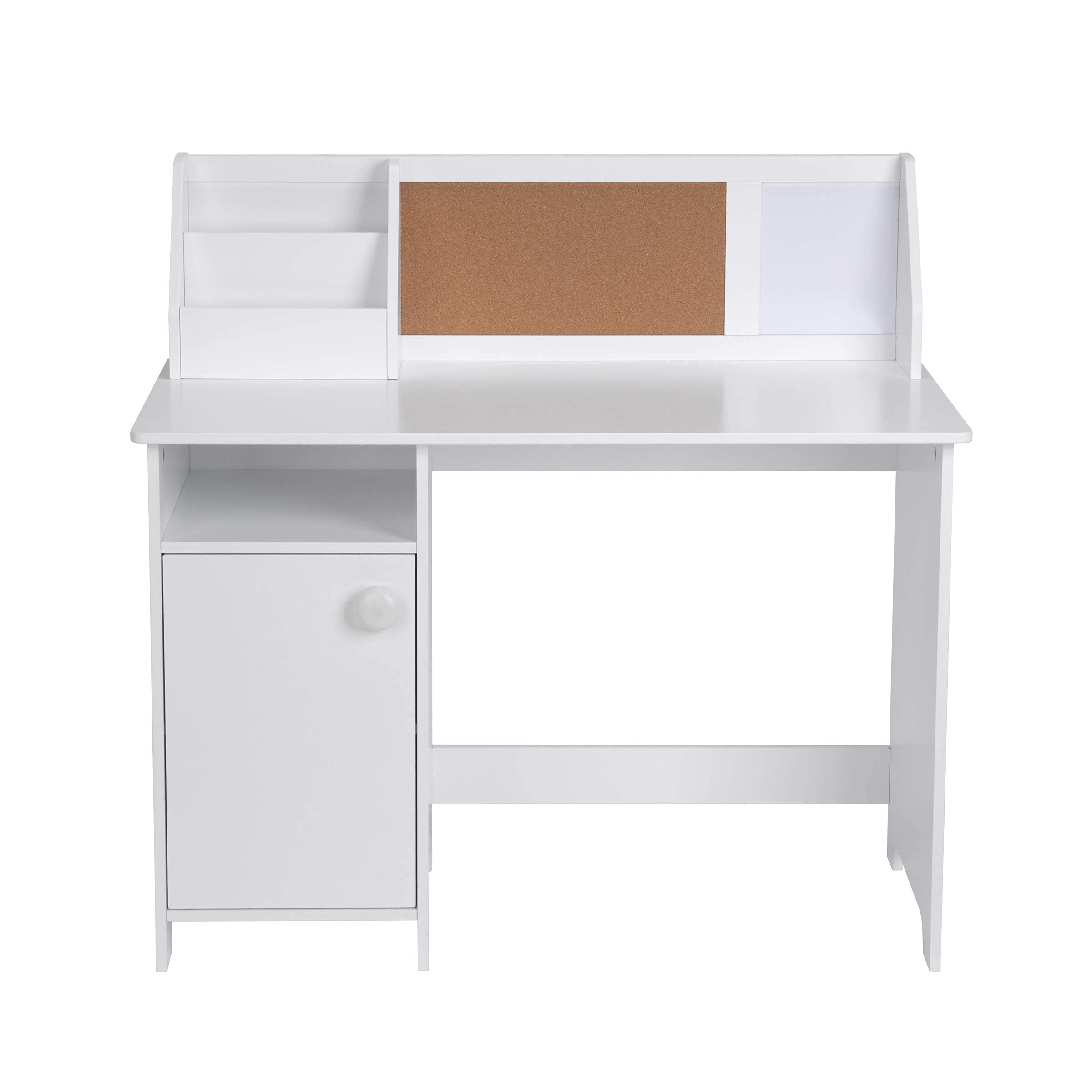 UTEX Kids Study Desk with Storage, Wooden Children School Study Table with Hutch and Storage Cabinet for 3-8 Years Girls Boys, Student's Study Computer Workstation Writing Table, White - Image 5