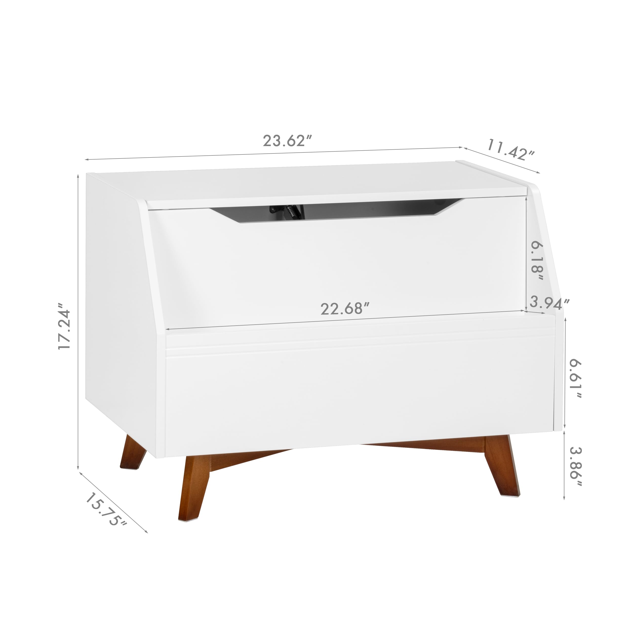 UTEX Kids Toy Box, Wooden Toy Chest, Kids Storage Organizer Bench with Front Book Storage Area for Boys and Girls, Children's Furniture, White - Image 7