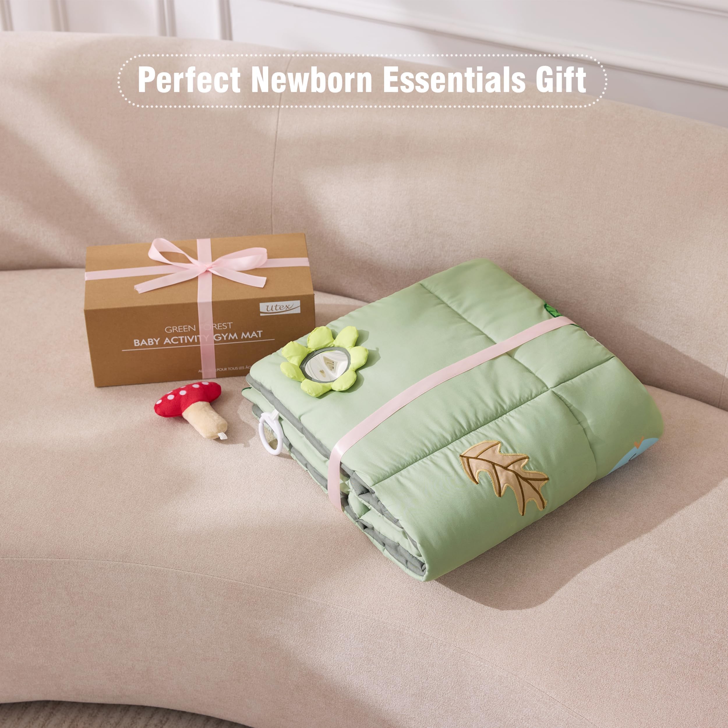 UTEX Premium 9-in-1 Tummy Time Mat, Baby Play Mat, Soft Sensory Mat for Infants, Newborn Essentials Gift - Image 9