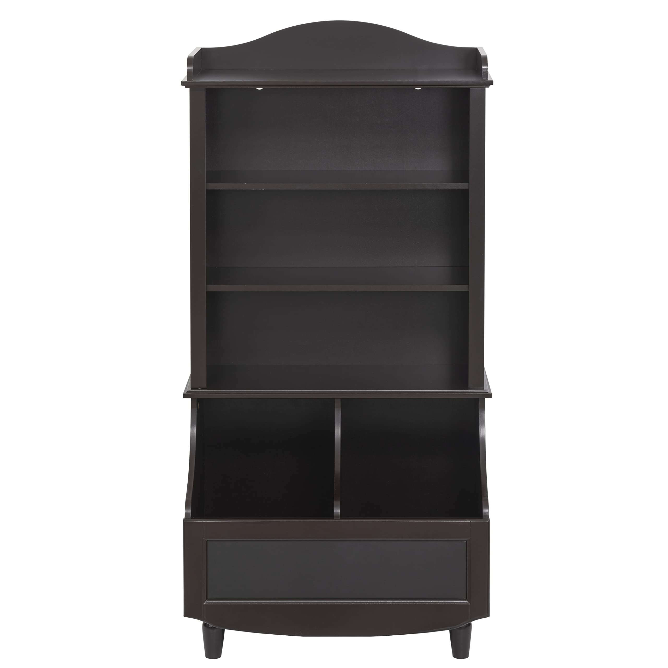 UTEX Toy Storage, Kids Bookshelf and Toy Organizer Cabinet, Kids Bookcase with Blackboard and Cubbies, Open Bookshelves Display Stand for Toddlers, Espresso - Image 7